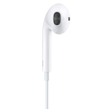 White wired in-ear earbuds with microphone on right earbud, Lightning connector