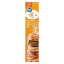 Gallon twist tie storage bags box, extra large bags, 100 count