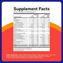 Supplement Facts panel for kids multivitamin gummies with vitamin and mineral amounts