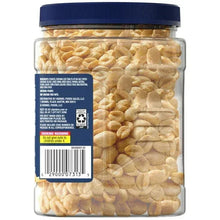 Jar product label back with ingredient text, warnings, and barcode on blue panel