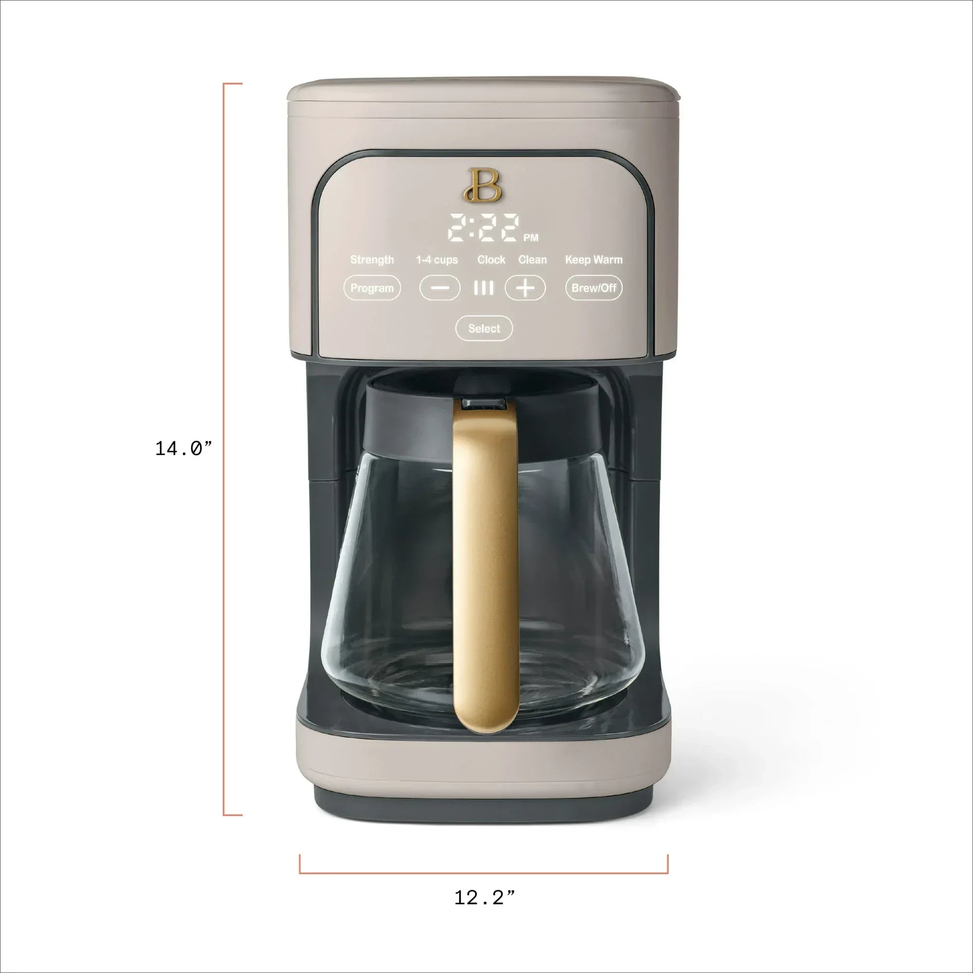 Beautiful 12 Cup Programmable Coffee Maker, White Icing by Drew Barrymore