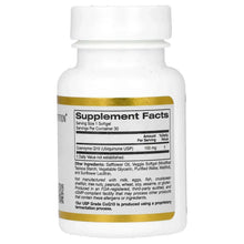CoQ10 supplement bottle back Supplement Facts panel