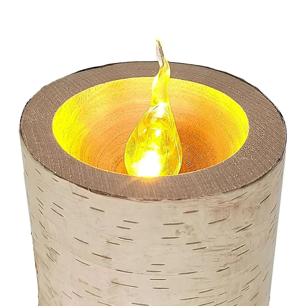 Battery Operated LED Wooden Flameless Christmas Candle, Brown, 4", by Holiday Time - USA MEGA SHOP