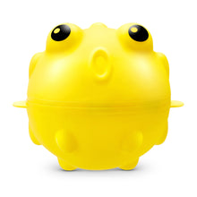 Yellow reusable animal water balloon with face and small spikes