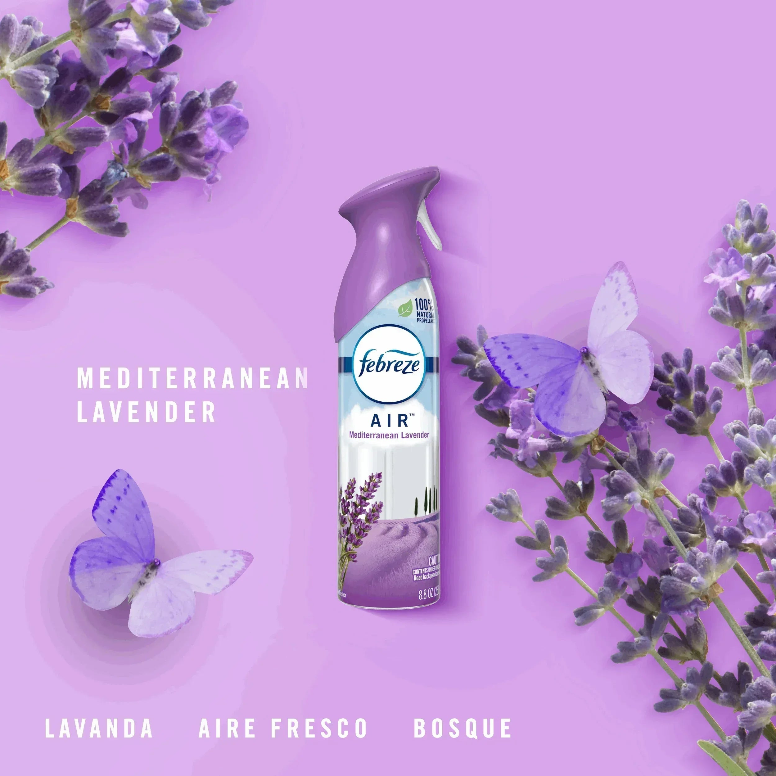 Febreze Air Freshener Spray, Odor-Fighting Room Spray, Mediterranean Lavender, 8.8oz, 2 Count