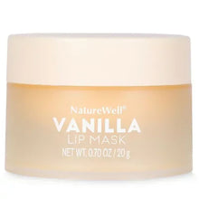 NatureWell Vanilla Lip Mask jar with cream label text.