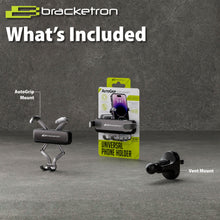 Bracketron AutoGrip vent phone mount kit with phone cradle and vent mount pieces