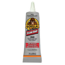 Crystal-clear Gorilla Clear Grip contact adhesive tube, 3 fl oz, permanent bond