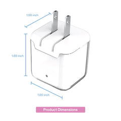 onn 32W Dual-Port USB-C & USB-A Wall Charger, Fast Charging, USB-IF Certified, Foldable Plug, Purple – Compatible with iPhone, iPad, AirPods, Samsung Galaxy, Note, Pixel & More