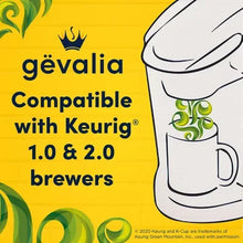 Gevalia Compatible with Keurig 1.0 and 2.0 brewers K-Cup pods packaging panel