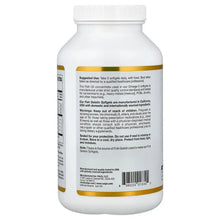Omega-3 fish oil softgel bottle back label with ingredient and directions text