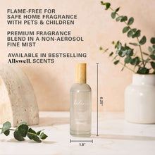 Room and linen spray bottle, clear glass with light wood cap