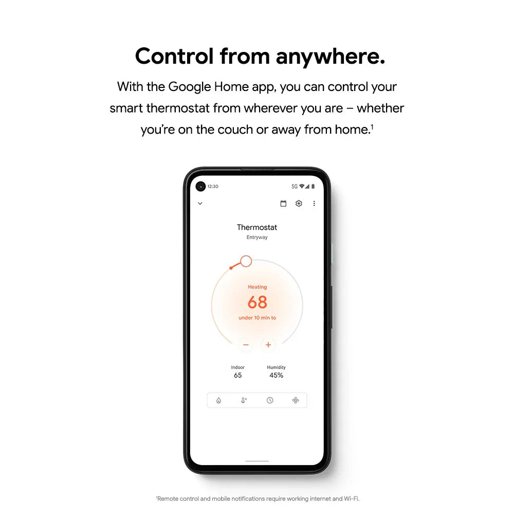Google Nest Thermostat - Programmable Smart Thermostat for Home - Charcoal
