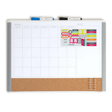 Dry erase calendar whiteboard with removable month insert and two dry erase markers