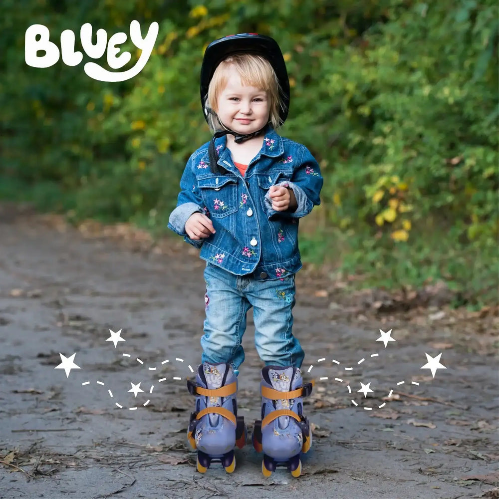Bluey Kids Training Roller Skates, Adjustable Sizing, Size 9-12, Unisex