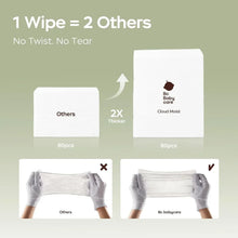 Unscented extra-thick baby wipes showing thicker wipe stack compared to standard