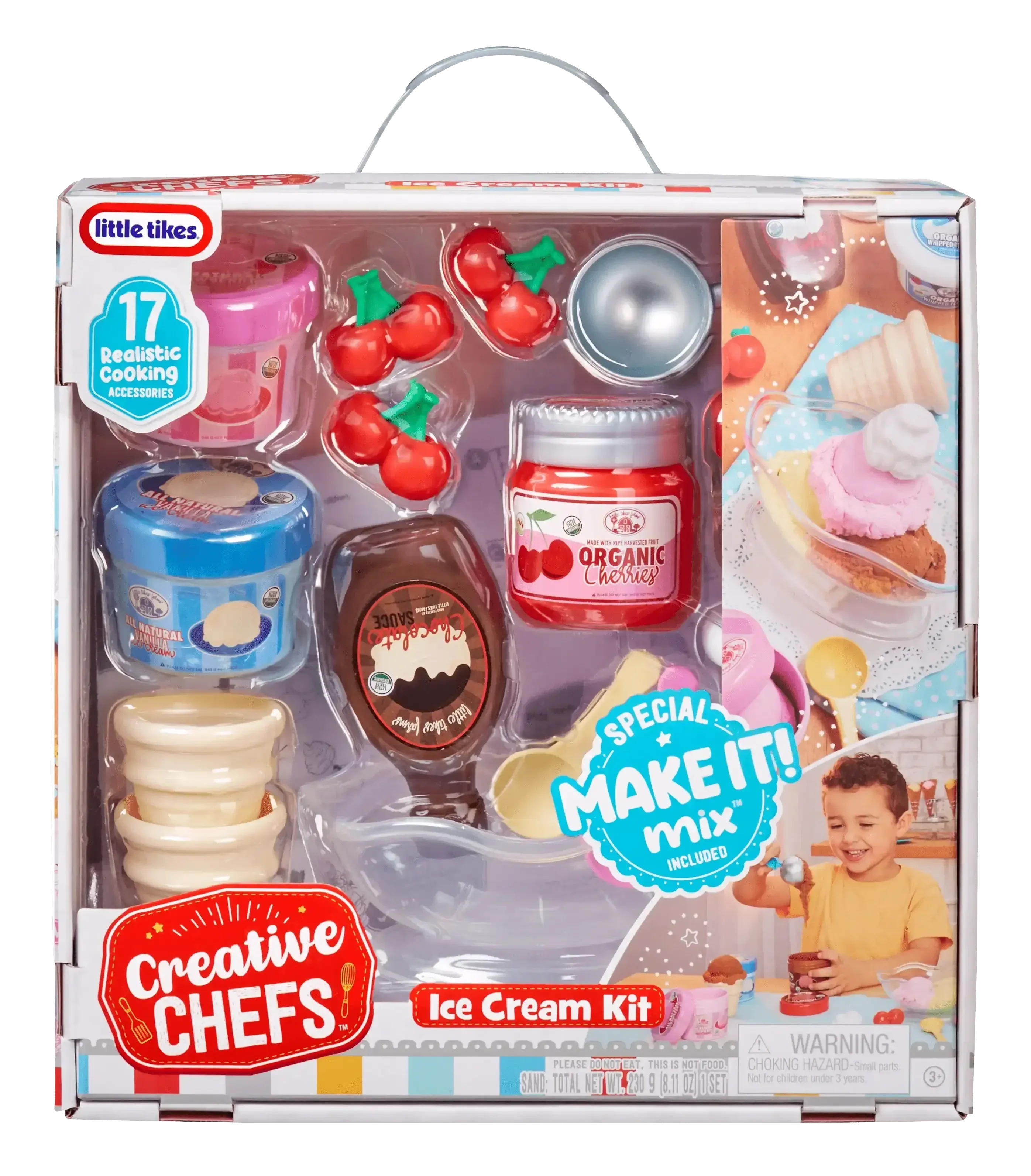 Little Tikes Creative Chefs Ice Cream Kit with Make-It Mix Play Sand, 20 Accessories, Realistic Pretend Play Set, Boys, Girls, Ages 3+ - USA MEGA SHOP