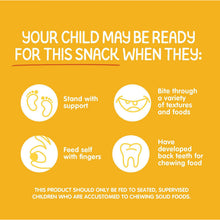 Happy Tot toddler cookie feeding guide with readiness signs and safety advice.