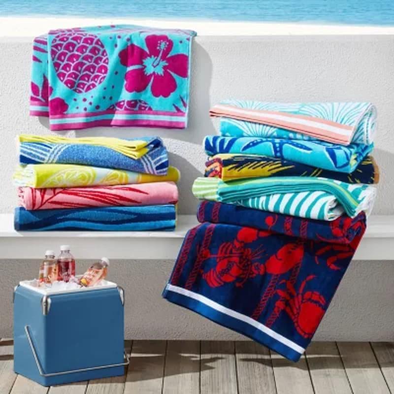 Member's Mark Set of 2 Oversized Beach Towels, 40" X 72", Assorted Designs