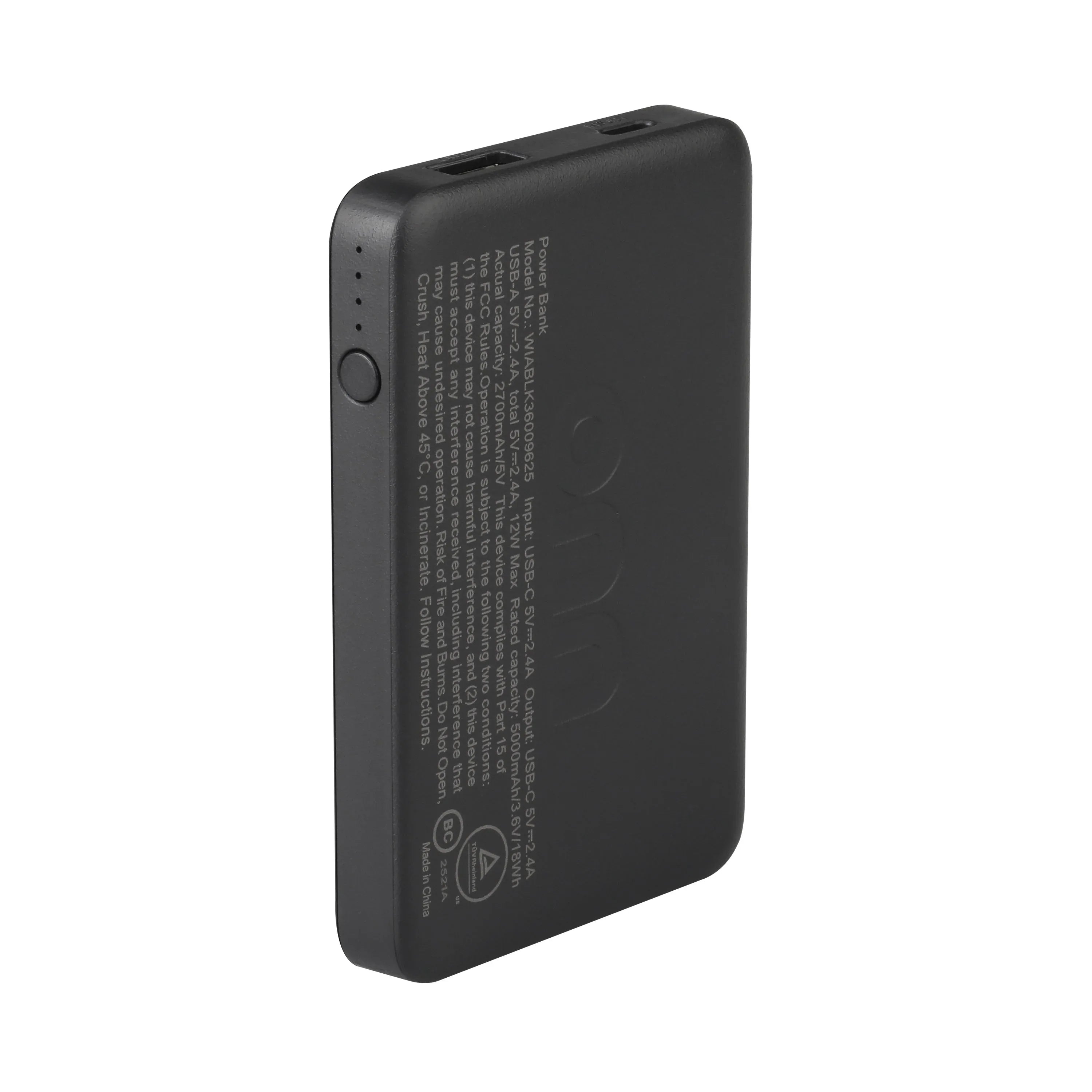 onn 5000mAh Portable Power Bank with USB-C and USB-A ports, Compact Size, LED Indicator Lights, Black - Compatible with iPhone, iPad, AirPods, Samsung Galaxy, Note, Pixel & More - USA MEGA SHOP