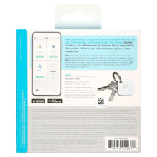 Bluetooth item locator package showing phone app screen and tile tracker
