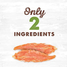 Chicken jerky treats “Only 2 Ingredients” label with two jerky pieces