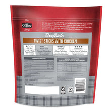 Back of Ol'Roy dog treat bag with guaranteed analysis and serving guidance