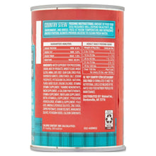 Nutrition and analysis info panel on wet dog food can