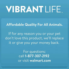 Vibrant Life product guarantee card with customer support contact details.
