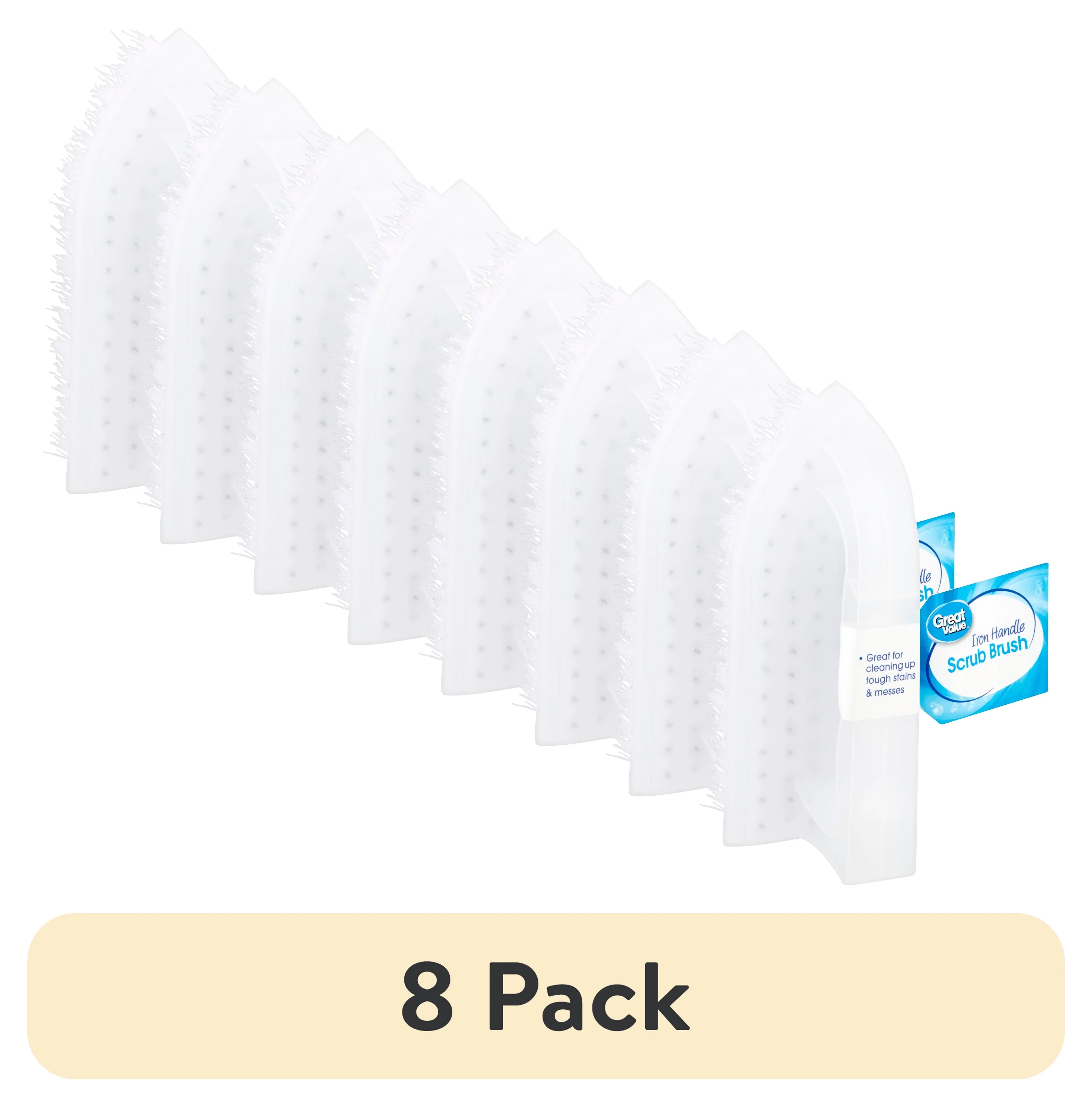 Great Value Iron Handle Multi-Purpose Cleaning Scrub Brush, White, 1 Count