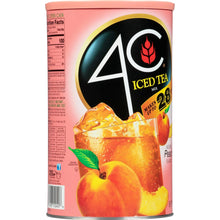 Peach iced tea mix can with nutrition facts panel on back
