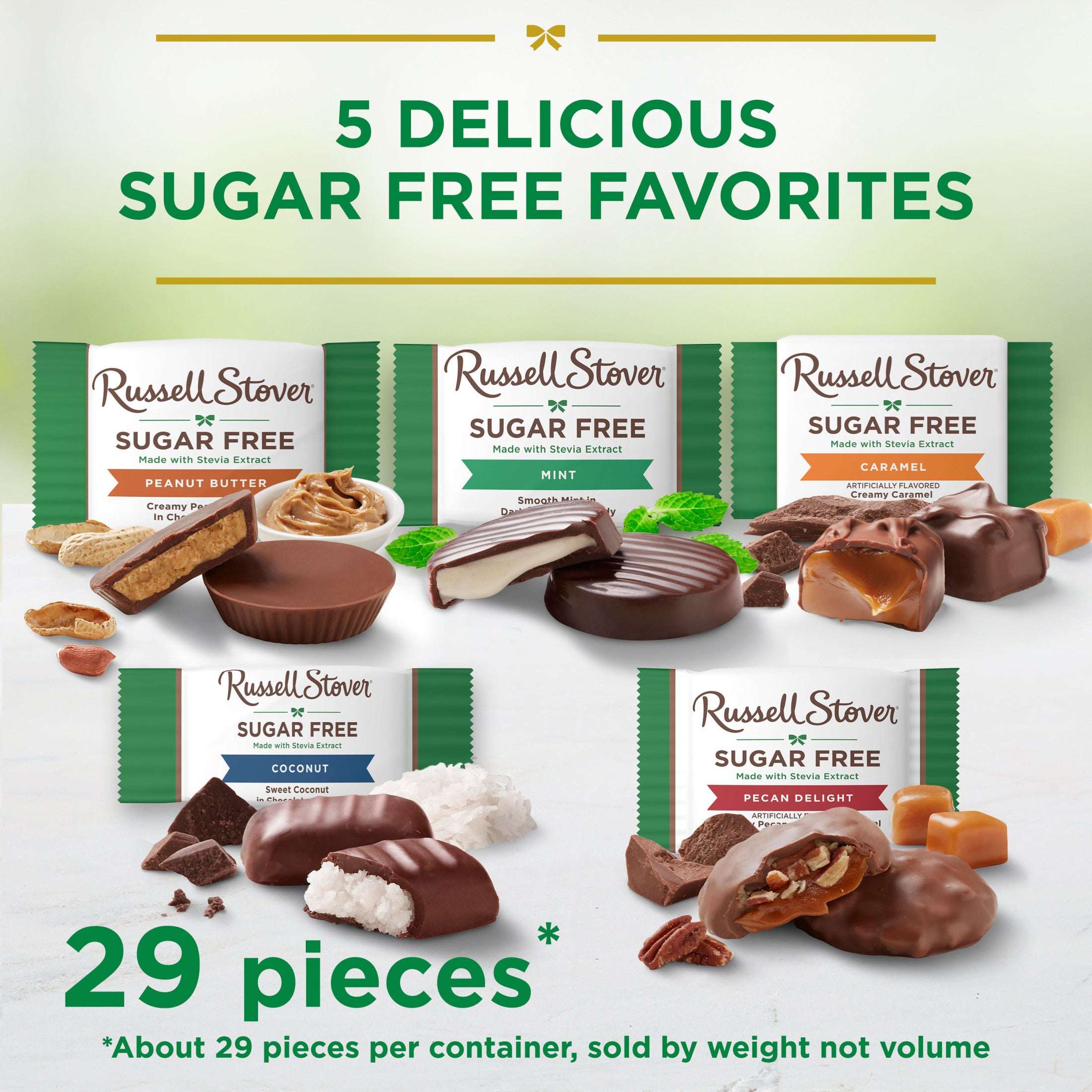 RUSSELL STOVER Sugar Free Assorted Chocolate Candy, 15.7 oz. bag