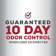 Guaranteed 10 day odor control label graphic with check icon
