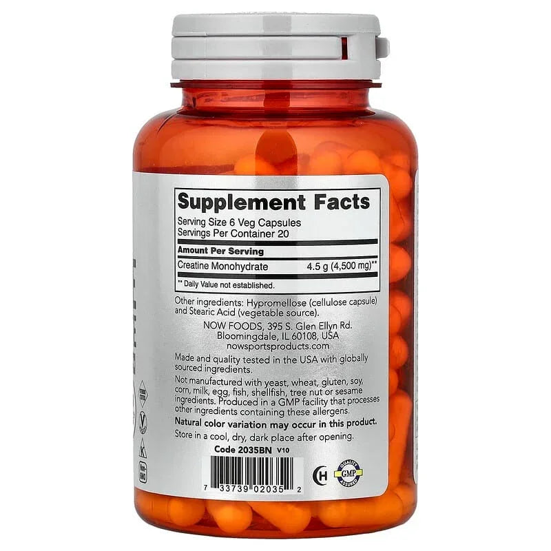 NOW Foods, Sports, Creatine Monohydrate (0.75 g per Capsule) - USA MEGA SHOP