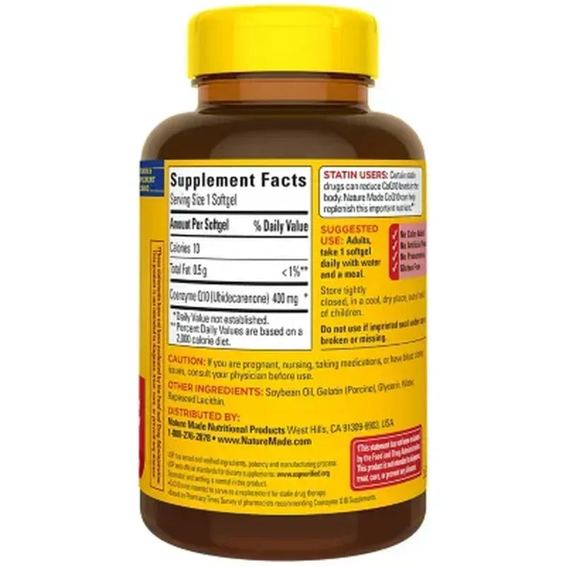 Nature Made Coenzymeq10 Softgels, 400 Mg Coq10 (90 Ct.)