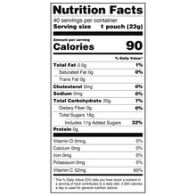 Fruit Smiles nutrition facts label, serving size 1 pouch (23g)