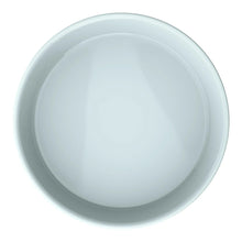 Light blue stoneware pie dish, round baking bowl top view