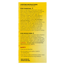 Fire starter cubes package instructions panel with step text