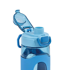Your Zone 16 Fluid Ounces Water Bottle, Blue, Tritan, Silicone Sleeve, No Straw, Reuseable - USA MEGA SHOP