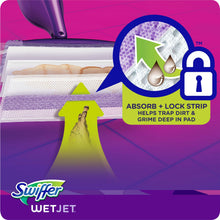 WetJet pad refill with absorb+lock strip shown on a mop cleaning pad