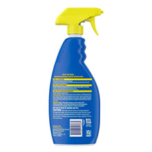 OxiClean laundry stain remover bottle back panel with yellow spray trigger nozzle