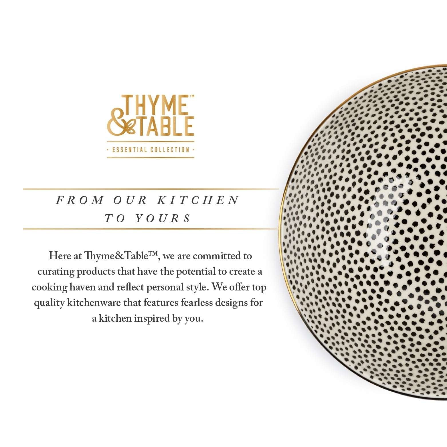 Thyme & Table Dot Large Ceramic Bowl Black and White