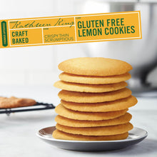 Stack of gluten-free lemon cookies on a plate