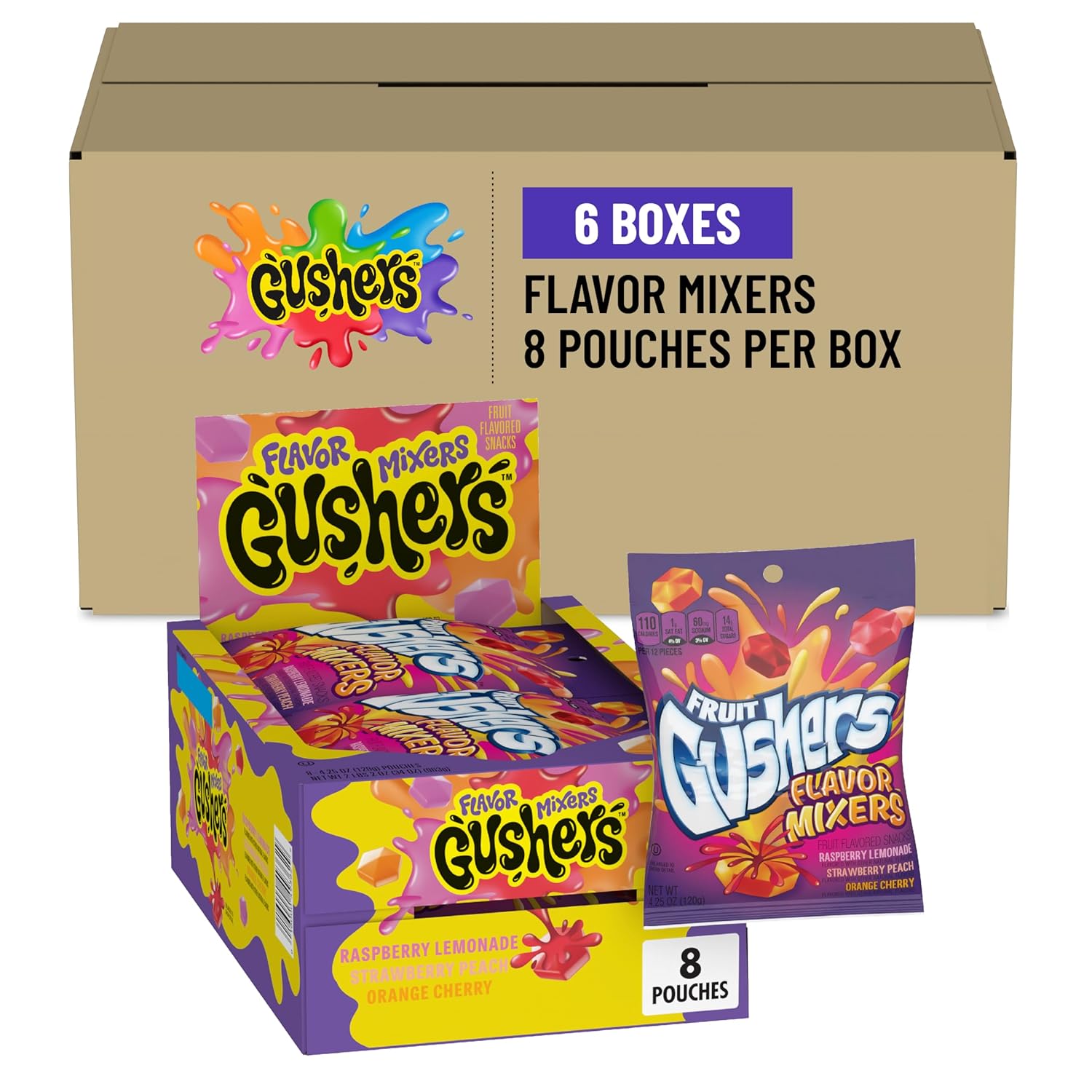 Gushers Flavor Mixers Fruit Flavored Snacks 8 Count
