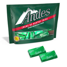 Andes crème de menthe candy bag with mint chocolate pieces