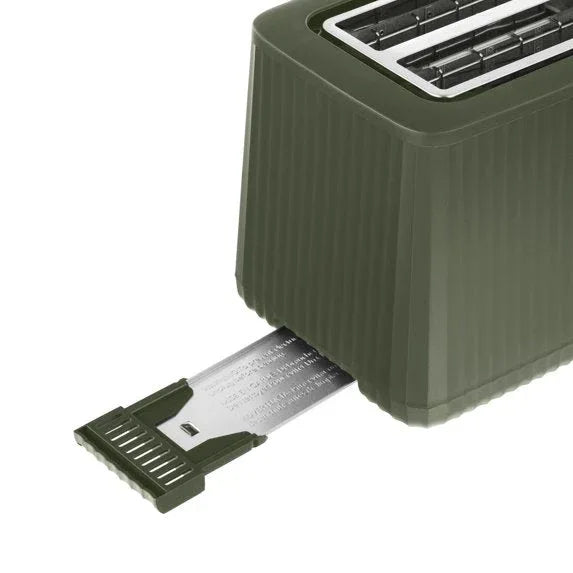 Thyme & Table 2-Slice Toaster, Extra-Wide Slots with Removable Crumb Tray, Dusty Moss - USA MEGA SHOP