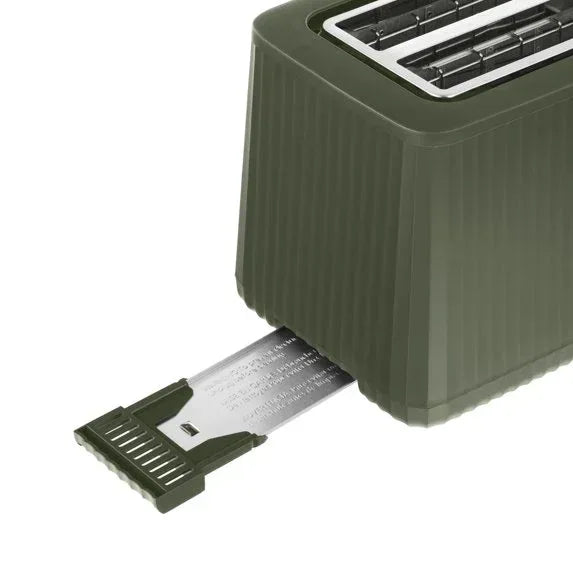 Thyme & Table 2-Slice Toaster, Extra-Wide Slots with Removable Crumb Tray, Dusty Moss