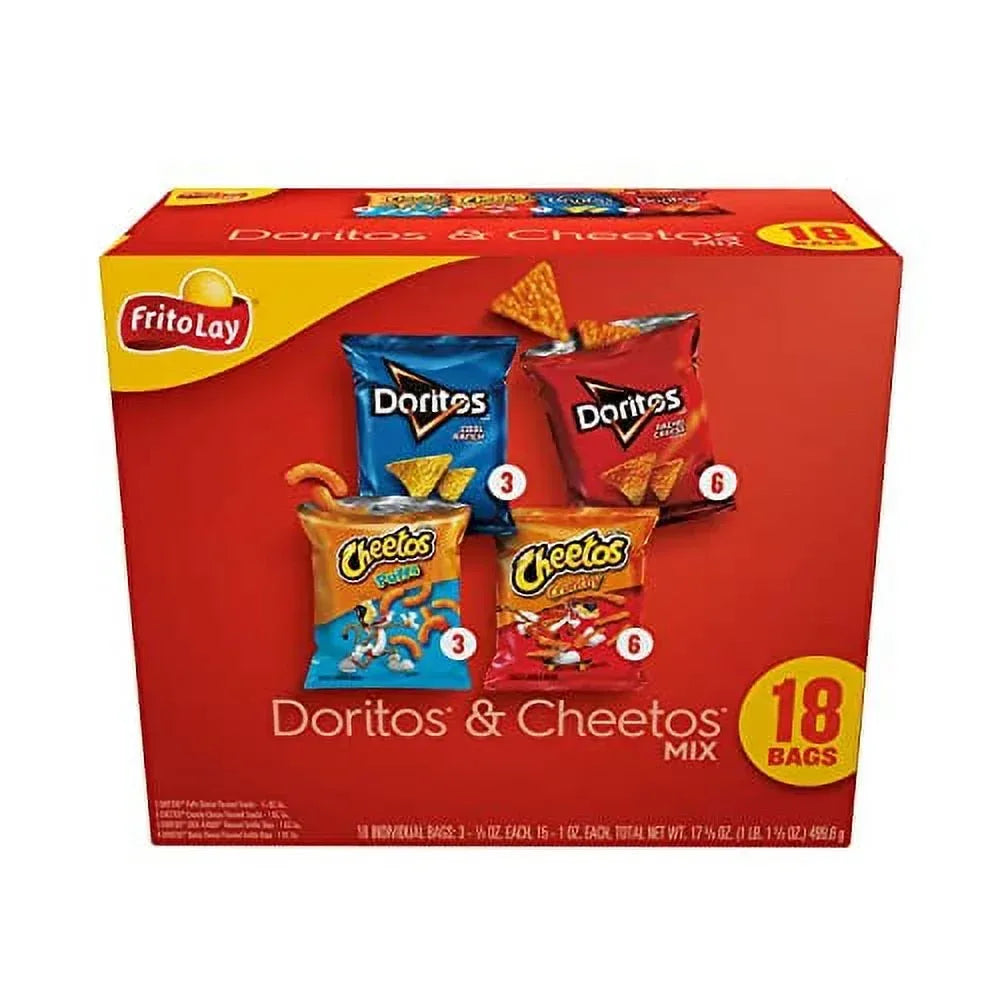 Doritos & Cheetos Mix Variety Pack Snack Chips, 18 Count Multipack