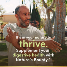 Outdoor couple with text about thriving and digestive health support