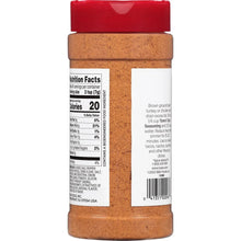 Taco seasoning blend bottle back label with Nutrition Facts and barcode